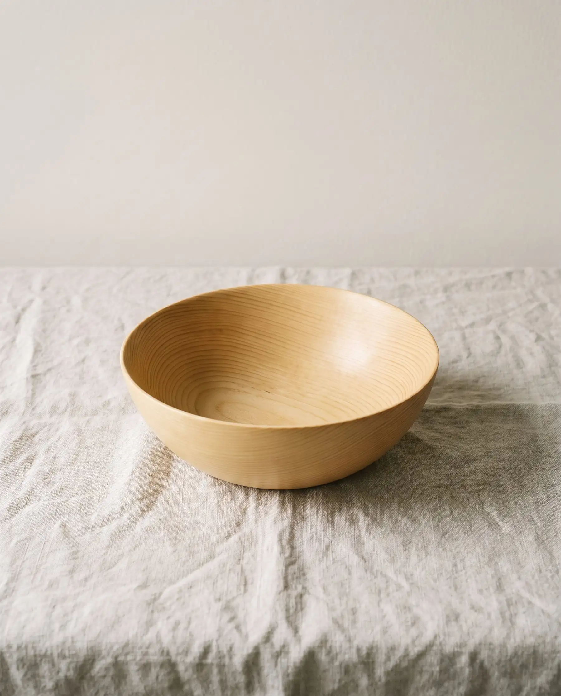 A hand-turned golden Huon pine bowl with fine grain